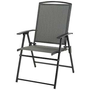 Chaise de patio pliante Davao en acier charbon VERTUO