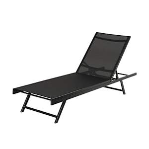 Chaise longue en aluminium noire VERTUO