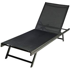 Chaise longue en aluminium noire VERTUO