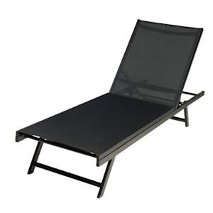 Chaise longue en aluminium noire VERTUO