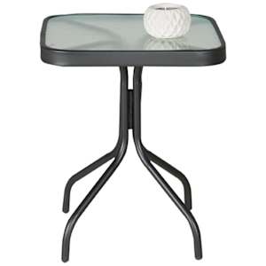VERTUO Black Steel Square Side Table 16 1/8 in.