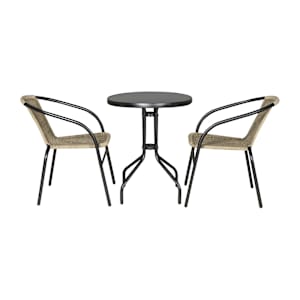 Chaise bistro en acier Paris noire et naturelle VERTUO