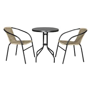 Chaise bistro en acier Paris noire et naturelle VERTUO