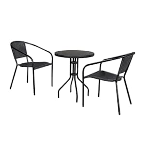 Table bistro en acier Paris noire 23 5/8 po VERTUO