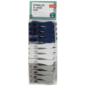 Set of 24 Pop Plastic Clothes Pins