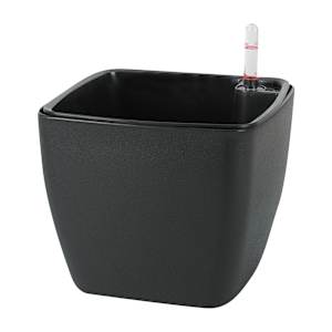 VERTUO Square Flower Pot 6 7/8 in. Black