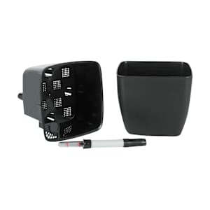 VERTUO Square Flower Pot 6 7/8 in. Black