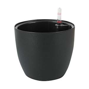 VERTUO Round Flower Pot 6 7/8 in. Black