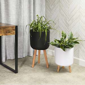 Cache-pot sur pieds noir 14 5/8 po VERTUO