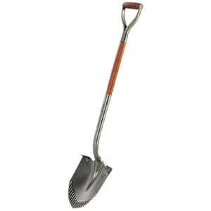 NEKTRA PRO Round Shovel Sharp Blade with Wood Handle 45 in.