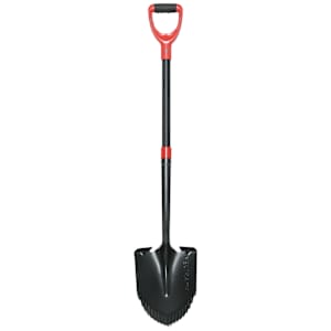 NEKTRA PRO Round Steel Shovel Sharp Blade with Fiberglass Handle 45 in.