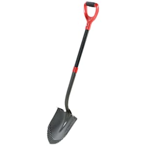 NEKTRA PRO Round Steel Shovel Sharp Blade with Fiberglass Handle 45 in.