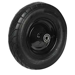 Wheelbarrow Wheel & Tire with 3/4 in. Axle 15 3/8 in.