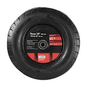 Wheelbarrow Wheel & Tire with 3/4 in. Axle 15 3/8 in.