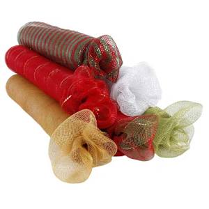 Rouleau de tulle rouge et vert 21 po x 30 pi VERTUO