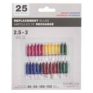 Christmas Mini-Bulbs 2.5 V-3 V, Multicolour Pkg/25