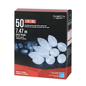 Jeu de 50 lumières DEL C9 blanc pur