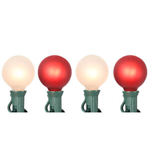 Jeu de 25 lumières G40 blanc/rouge