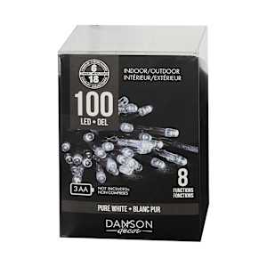 Jeu de 100 lumières DEL Blanc pur