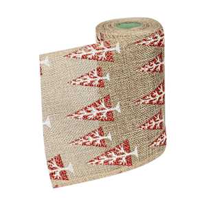 Rouleau de jute naturel et rouge  5 1/2 po x 15 pi VERTUO