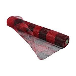 Rouleau de tulle noir et rouge 21 po x 30 pi VERTUO