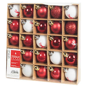 Mini Christmas Balls 1-1/2 in. Set/25