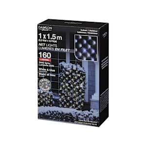 160 LED Net Lights Set White and Blue