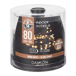 Jeu de 80 lumières micro DEL Blanc chaud