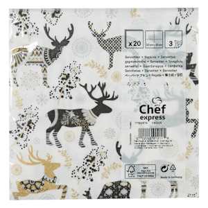 Serviettes de table cerfs Pqt/20