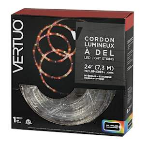 Cordon lumineux flexible 24 pi multicolore