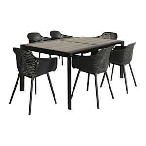 Chaise coquille en polypropylène noire VERTUO
