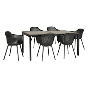 Chaise coquille en polypropylène noire VERTUO