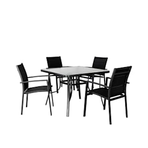 Table de jardin carrée en acier noire 40 po VERTUO