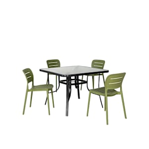 Table de jardin carrée en acier noire 40 po VERTUO