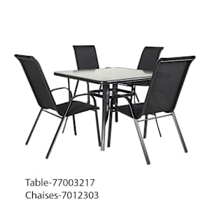 Table de jardin carrée en acier noire 40 po VERTUO
