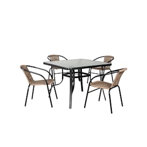Table de jardin carrée en acier noire 40 po VERTUO