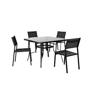 Table de jardin carrée en acier noire 40 po VERTUO