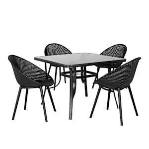 Table de jardin carrée en acier noire 40 po VERTUO