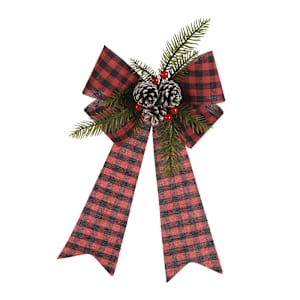 VERTUO Buffalo Christmas Bow 15 in.