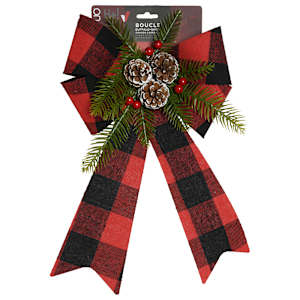VERTUO Buffalo Christmas Bow 8 7/8 in.