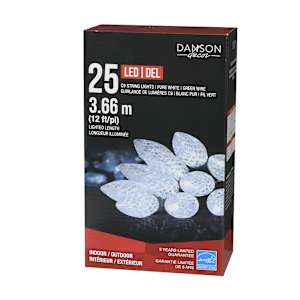 Jeu de 25 lumières DEL C9 Blanc pur