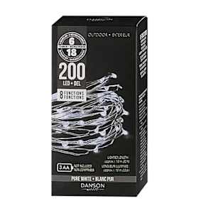 Jeu de 200 lumières à DEL micro blanc pur