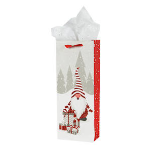 Sac cadeau de Noël bouteille de vin