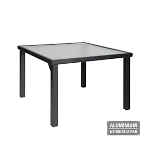 VERTUO Black Aluminum Square Garden Table 42 1/8 in.