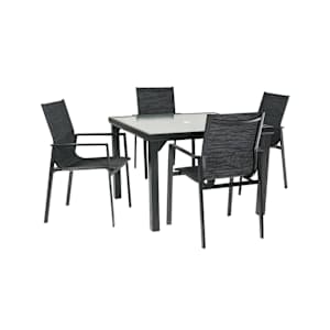 VERTUO Black Aluminum Square Garden Table 42 1/8 in.