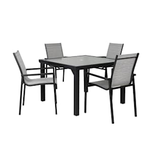 VERTUO Black Aluminum Square Garden Table 42 1/8 in.