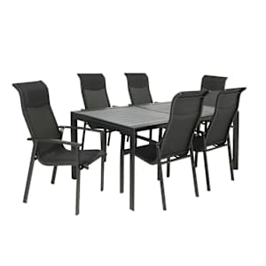VERTUO Black Aluminum High Back Patio Chair