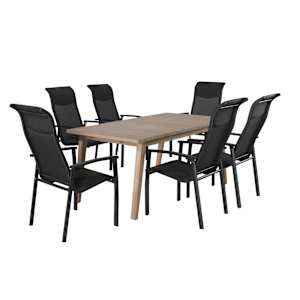 VERTUO Black Aluminum High Back Patio Chair
