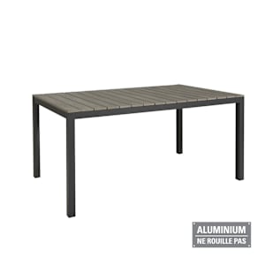 VERTUO Rectangular Aluminum and Composite Wood Garden Table 37 in. x 63 in.