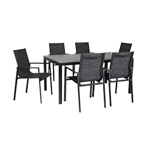 VERTUO Rectangular Aluminum and Composite Wood Garden Table 37 in. x 63 in.